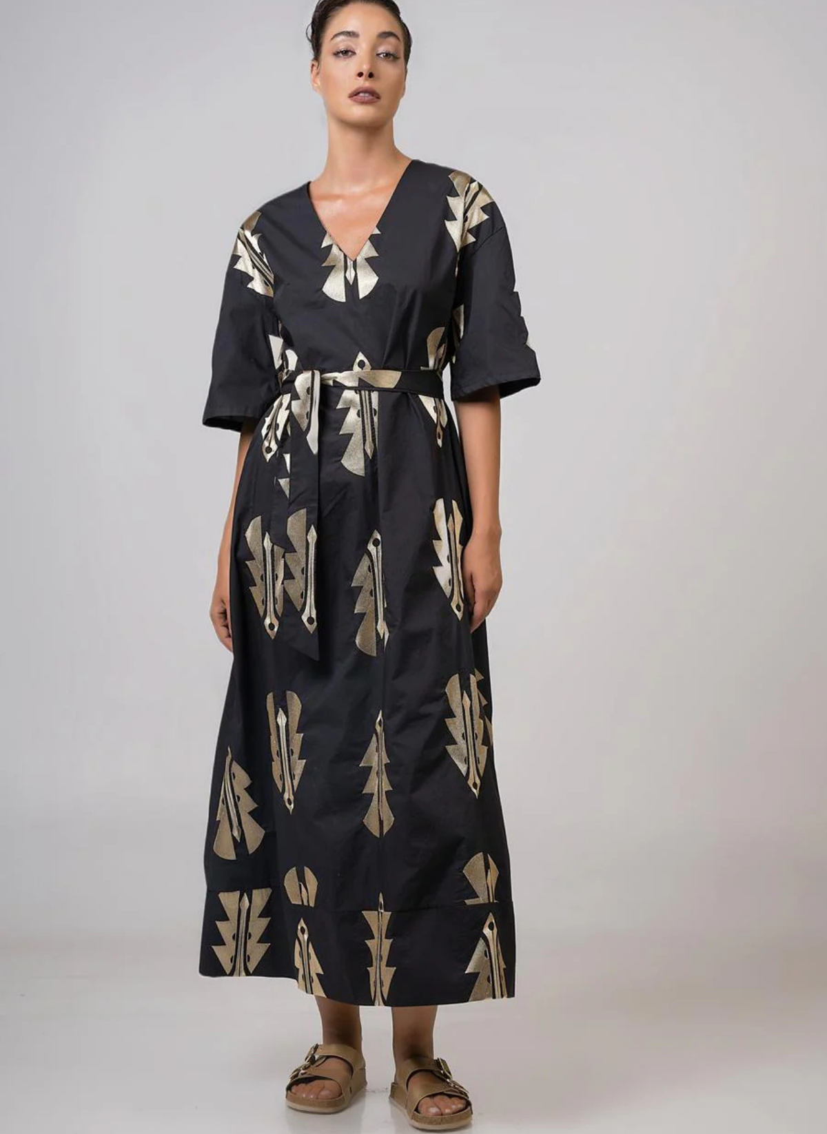Arrowhead Embroidered Midi Dress