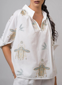 Scarab Embroidered Blouse