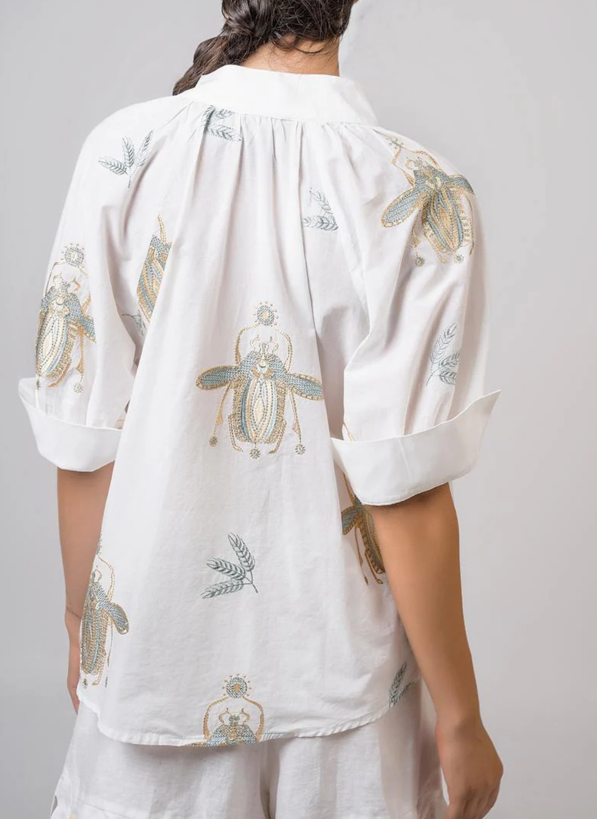 Scarab Embroidered Blouse