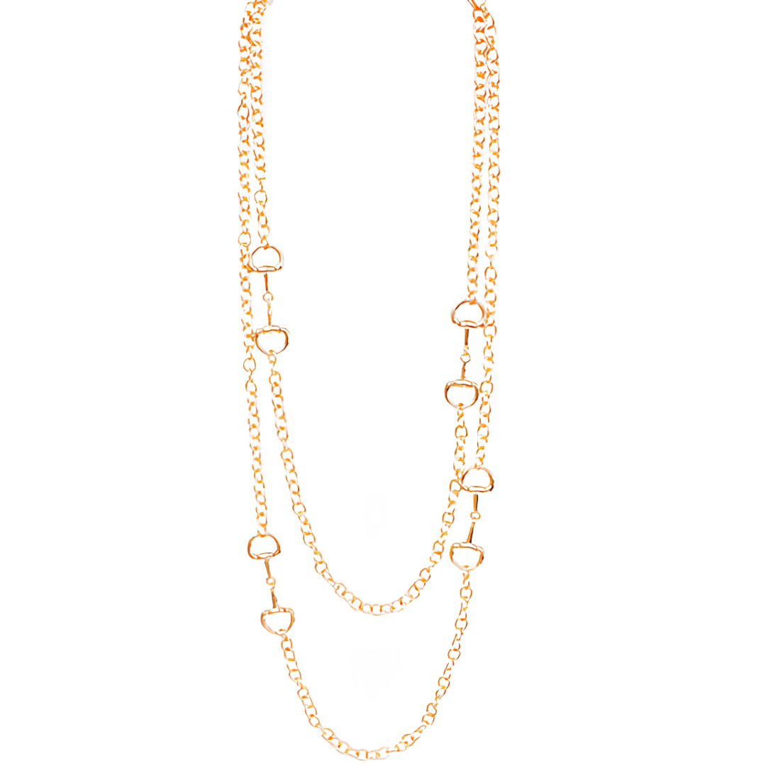 Layered Horsebit Station Necklace