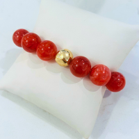 Gold Accent Marble Circle Bead Bracelet
