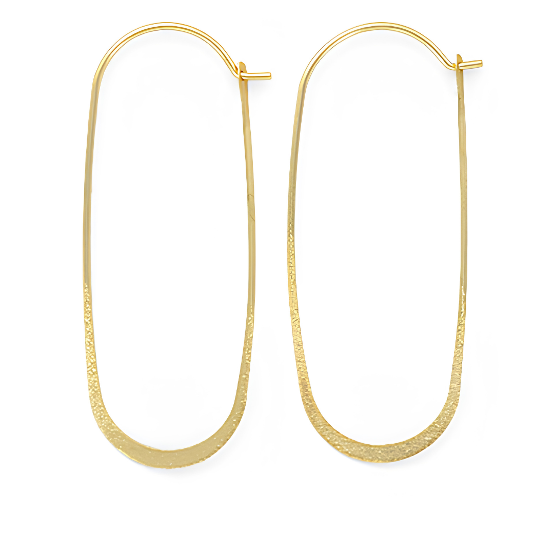 Thin Oval Hoop Earrings