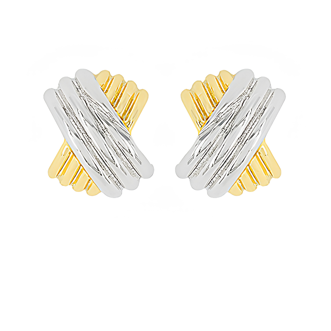 Small Textured X Hoop Earrings