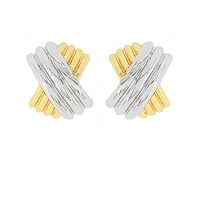Small Textured X Hoop Earrings