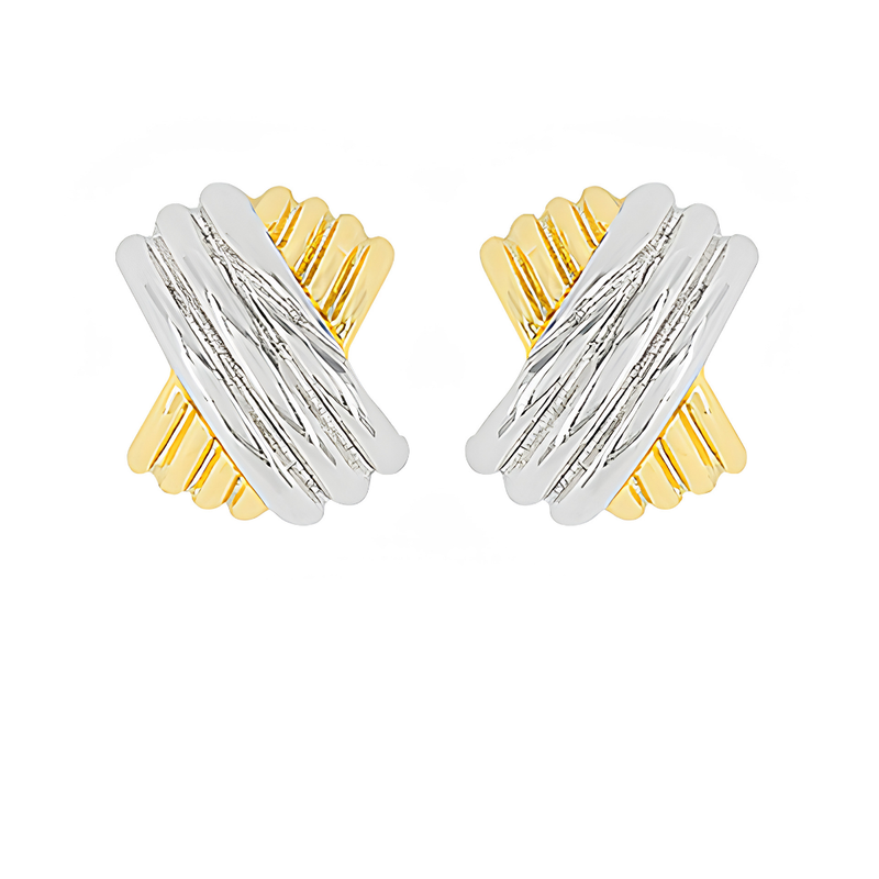 Small Textured X Hoop Earrings