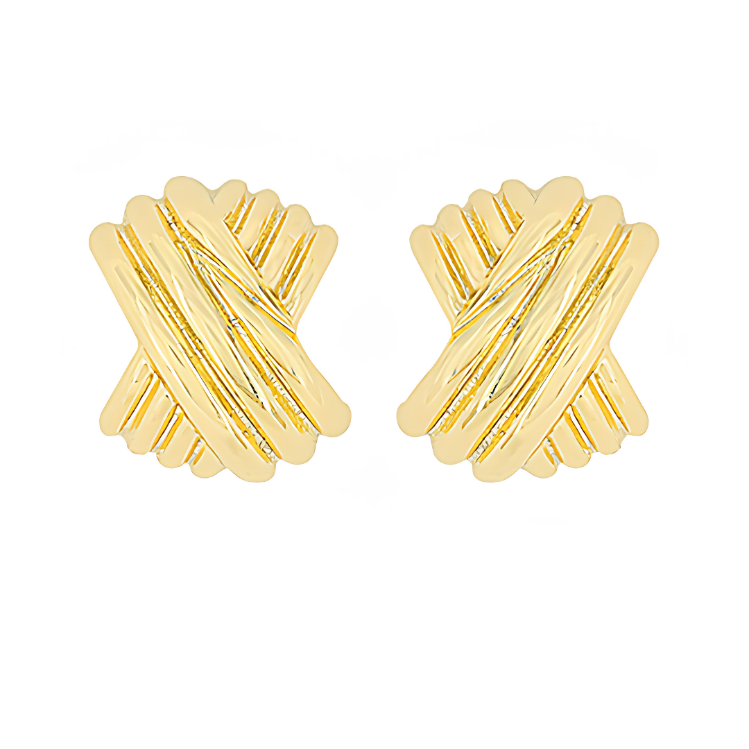 Small Textured X Hoop Earrings