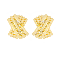 Small Textured X Hoop Earrings