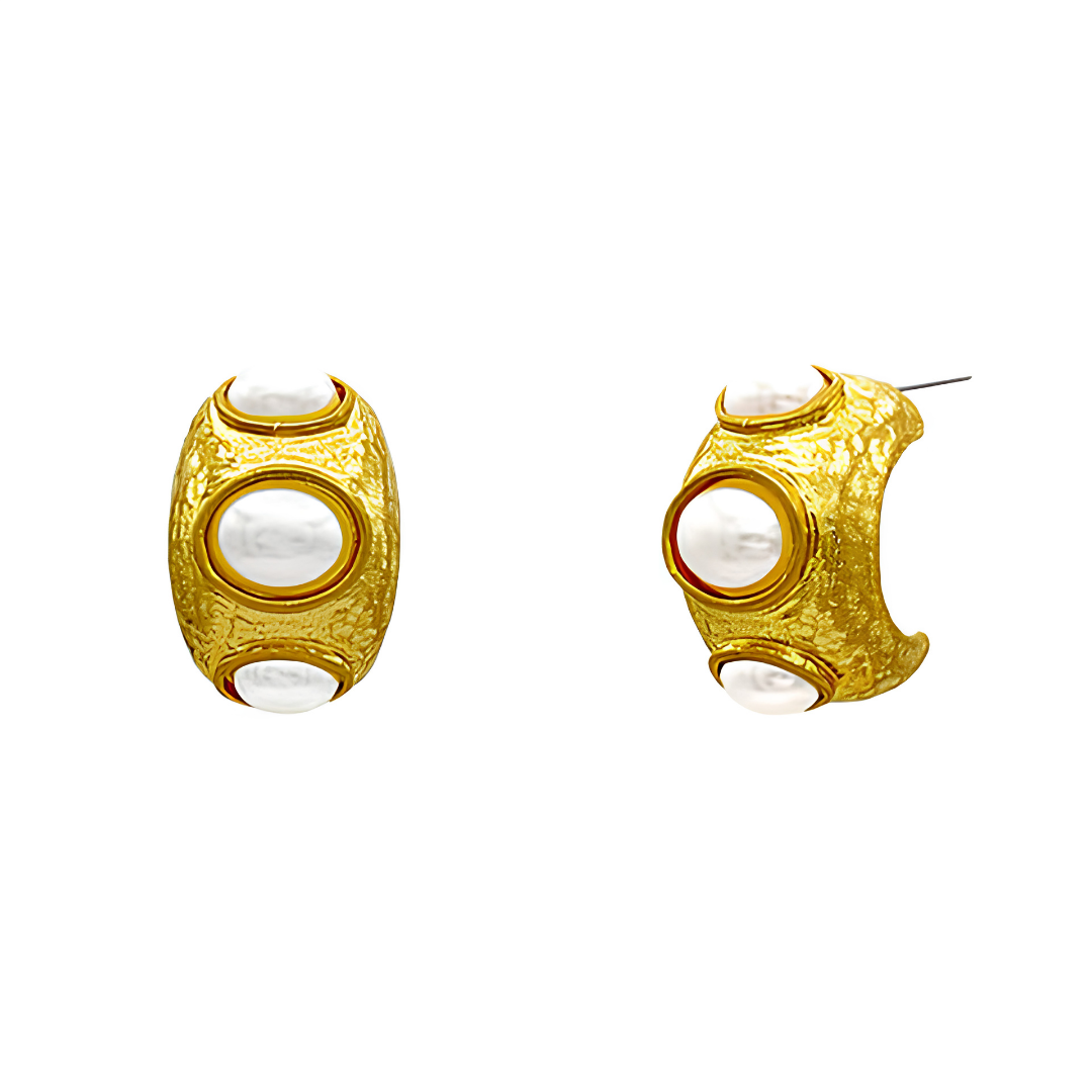 Pave Stone Hoops