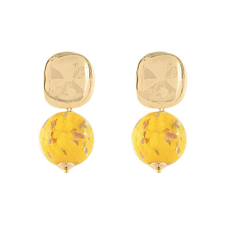 Square Marble Drop Earrings