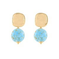 Square Marble Drop Earrings