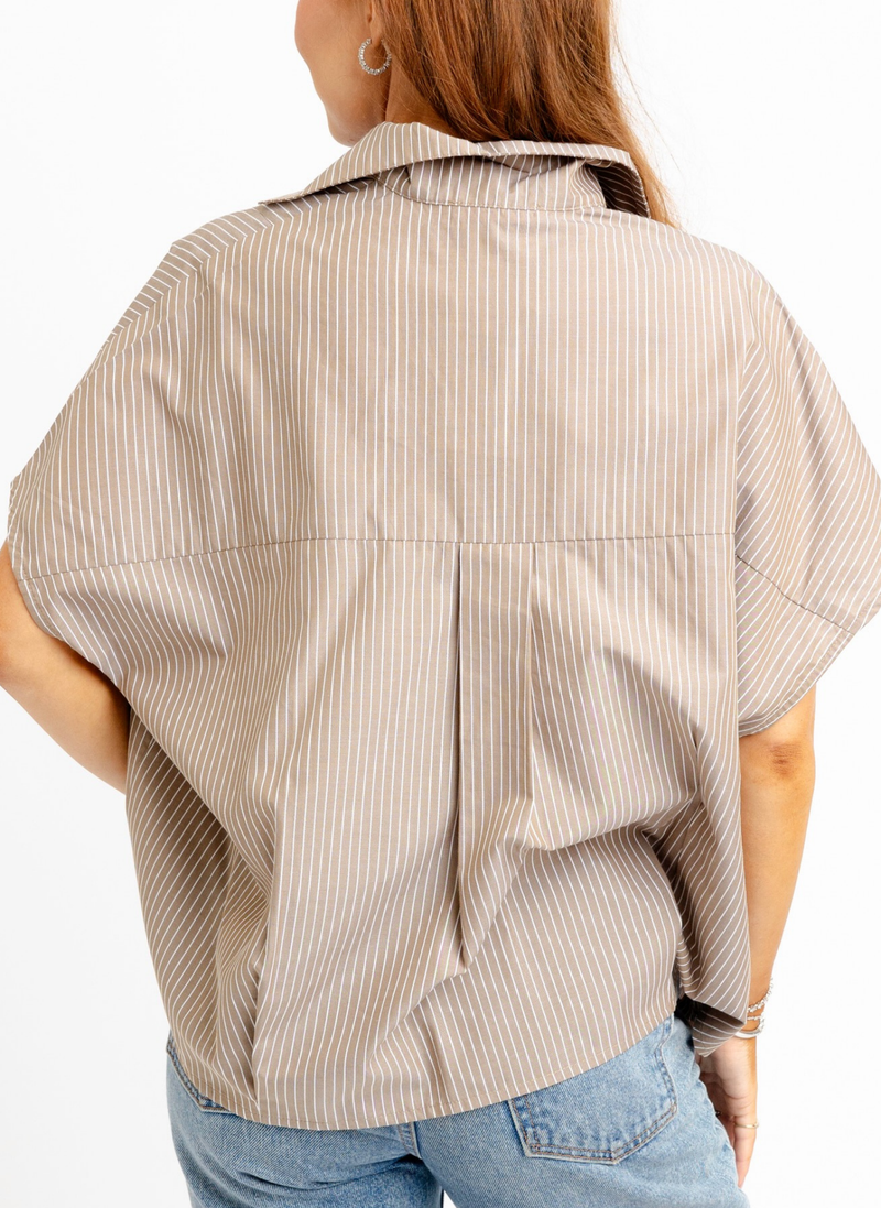 Signature Stripe Blouse with Collar