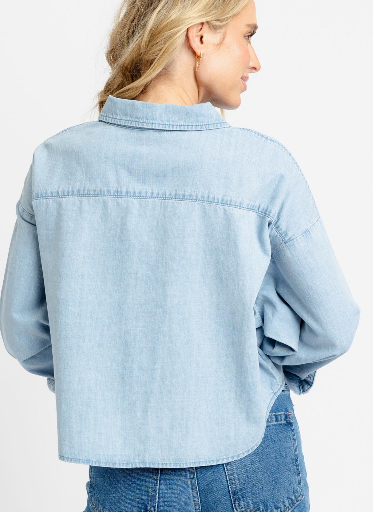 Classic Chambray Button Down Top