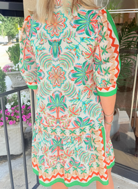 Flutter Hem Button Down Dress