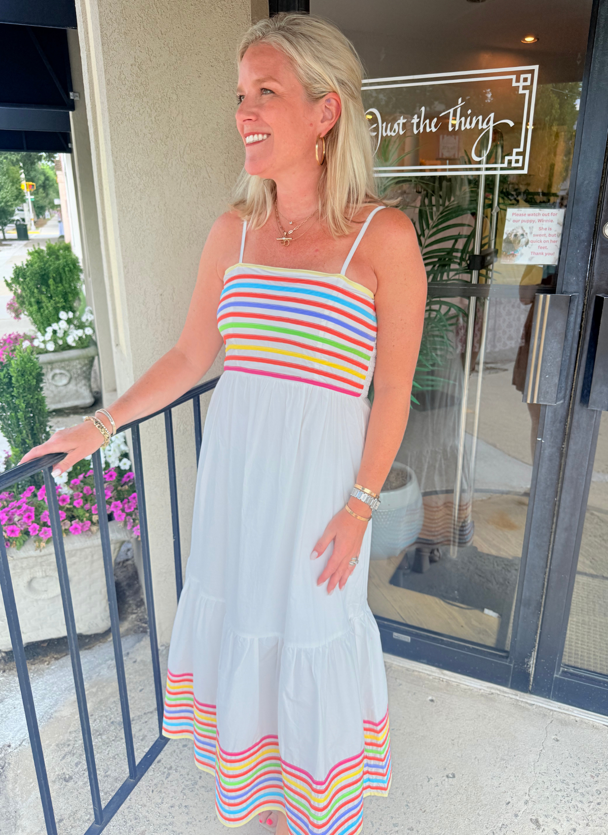 Festive Stripe Midi Dress