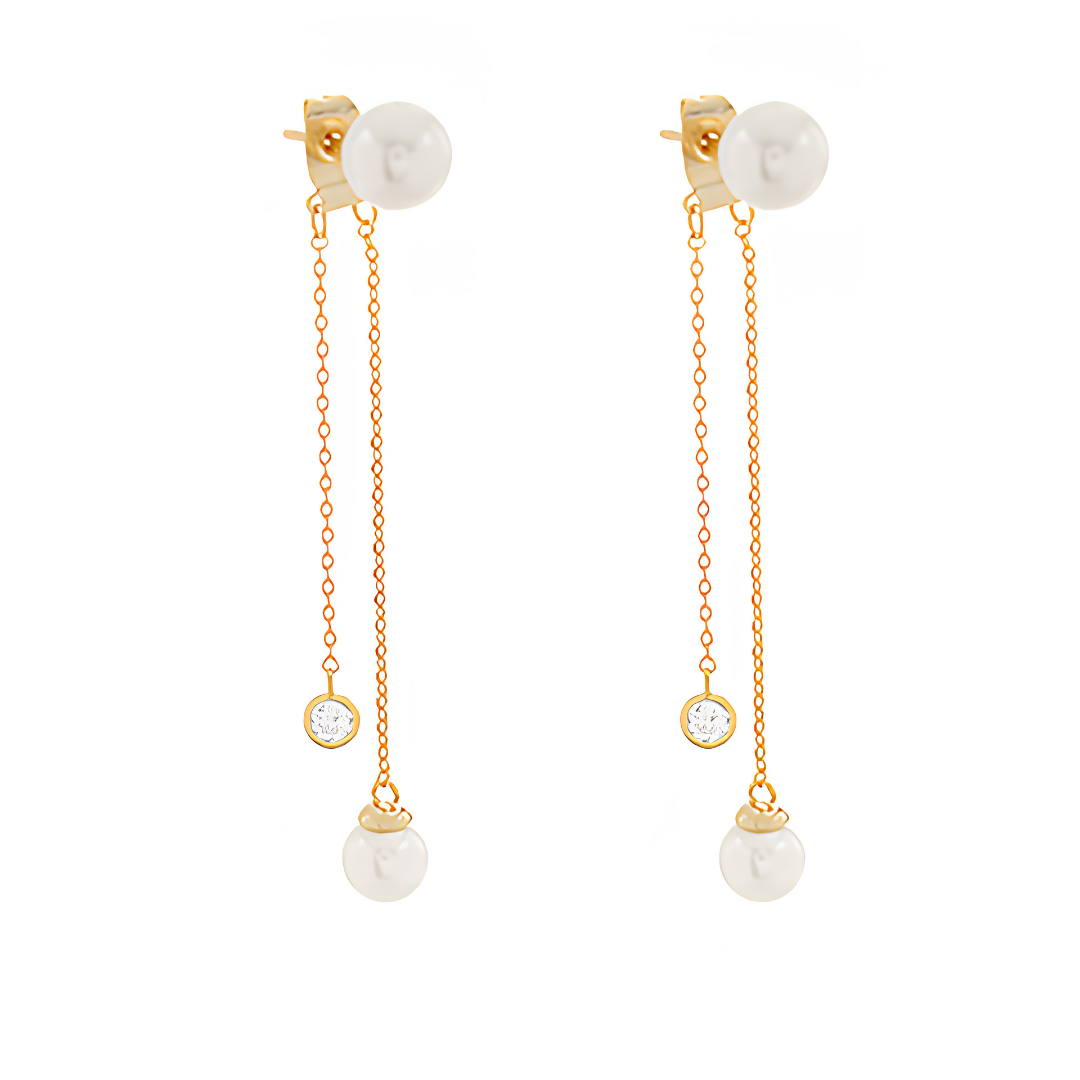 Haven Pearl CZ Chain Earrings