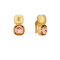 Clip Crystal Square Earrings