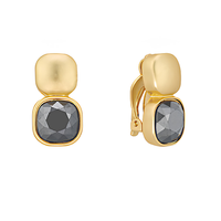 Clip Crystal Square Earrings