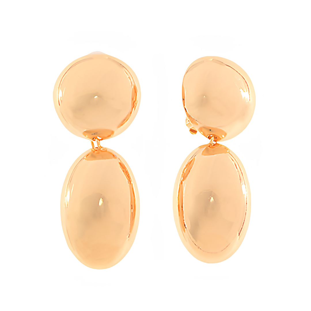 Clip Oval Dangle Earrings