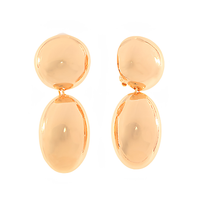 Clip Oval Dangle Earrings