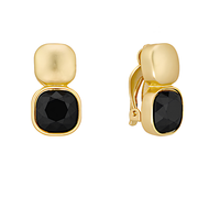 Clip Stone Square Earrings