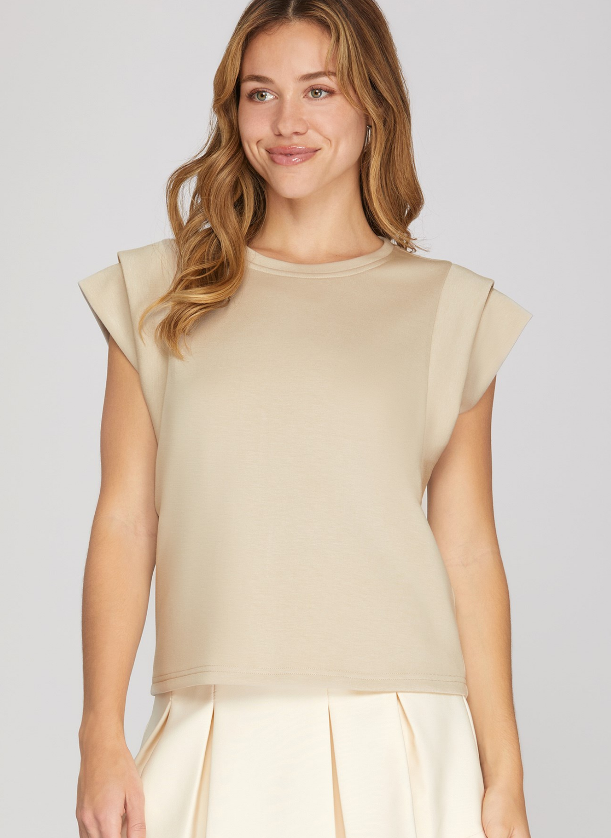 Double Band Sleeve Knit Top