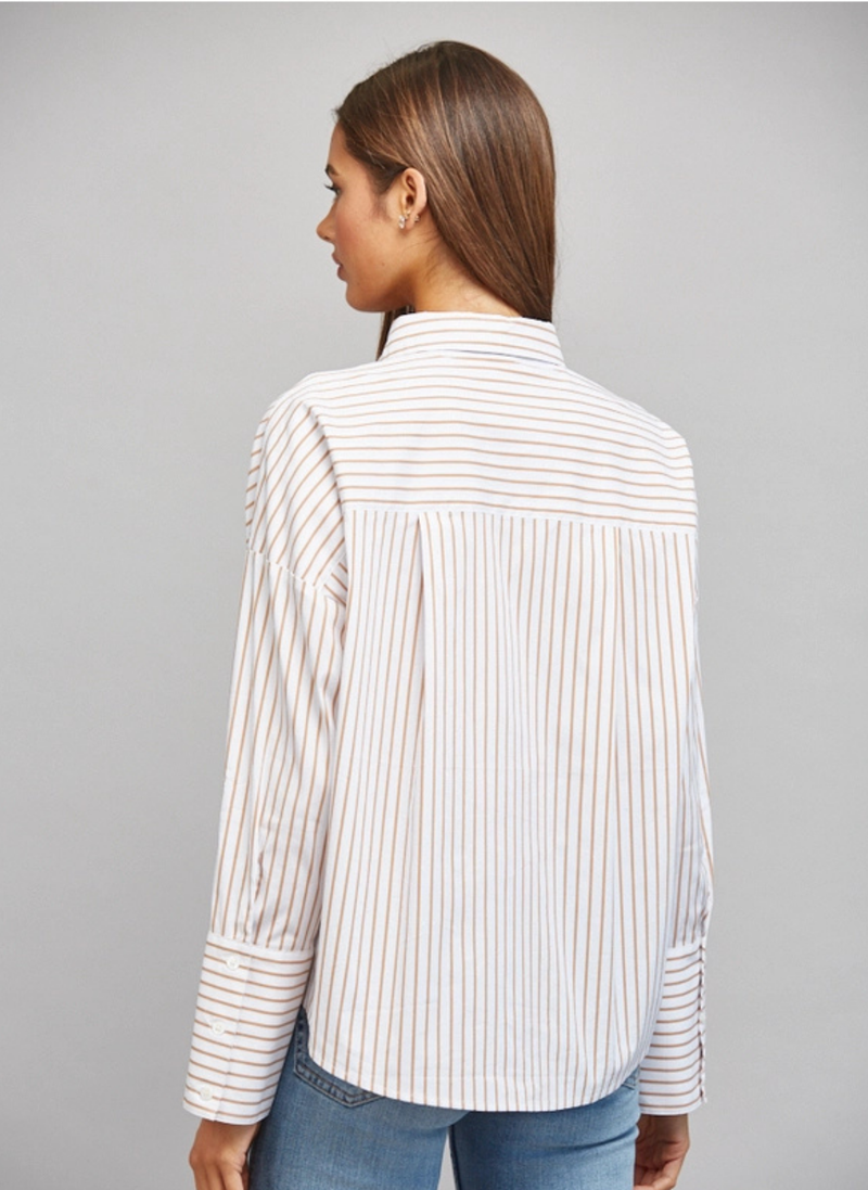 Quinn Striped Button Down Top
