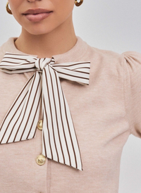 Posey Satin Bow Detail Knit Top