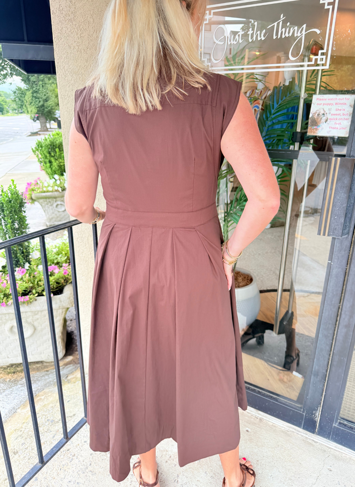 Grommet Detail Belted Shirt Dress