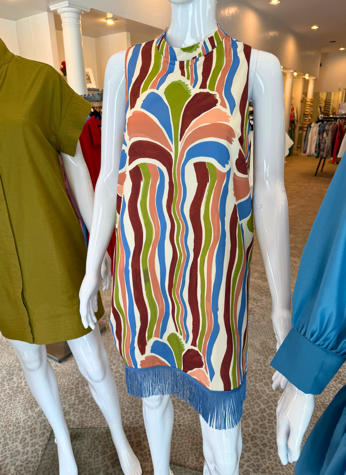 Fringe Hem Mini Dress