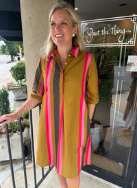 Charlize Dress - Ember Stripe