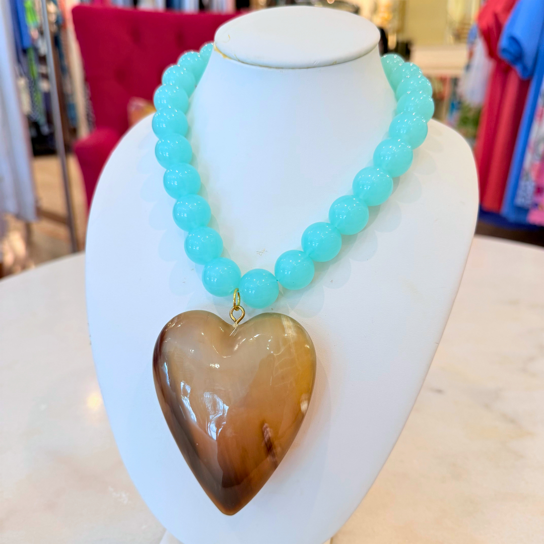 Horn Heart Pendant Necklace