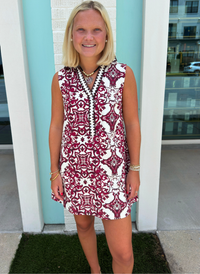 Baroque Tile Sleeveless Dress