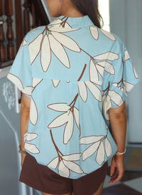 Palm Leaf Signature V-Neck Top