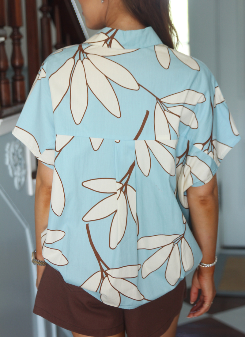 Palm Leaf Signature V-Neck Top