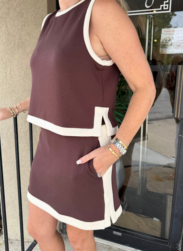Border Stripe Skort Set