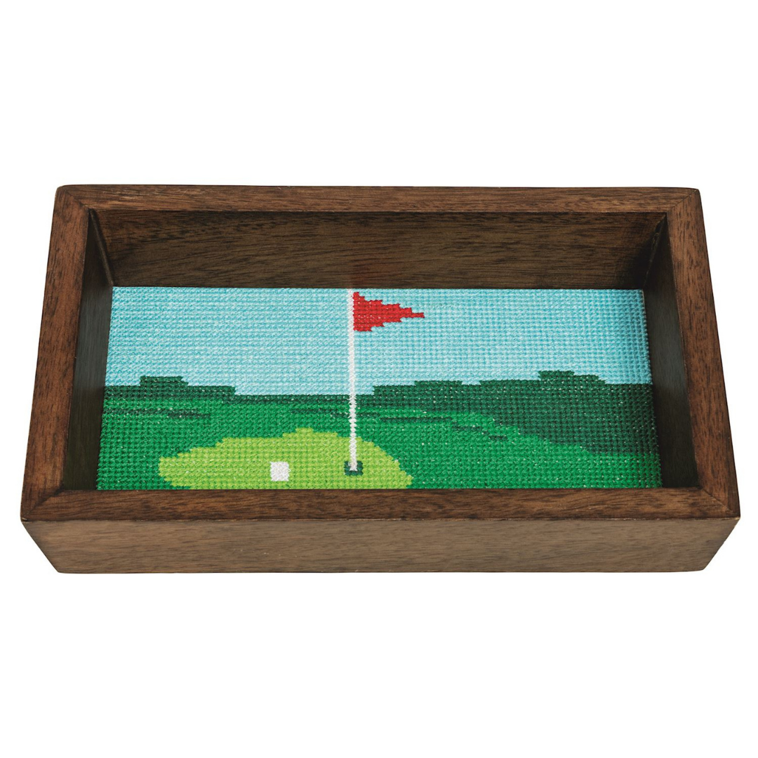 Golf Needlepoint Valet Tray