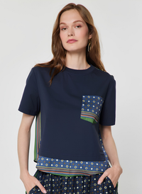 Mixed Media Bandana Printed Top