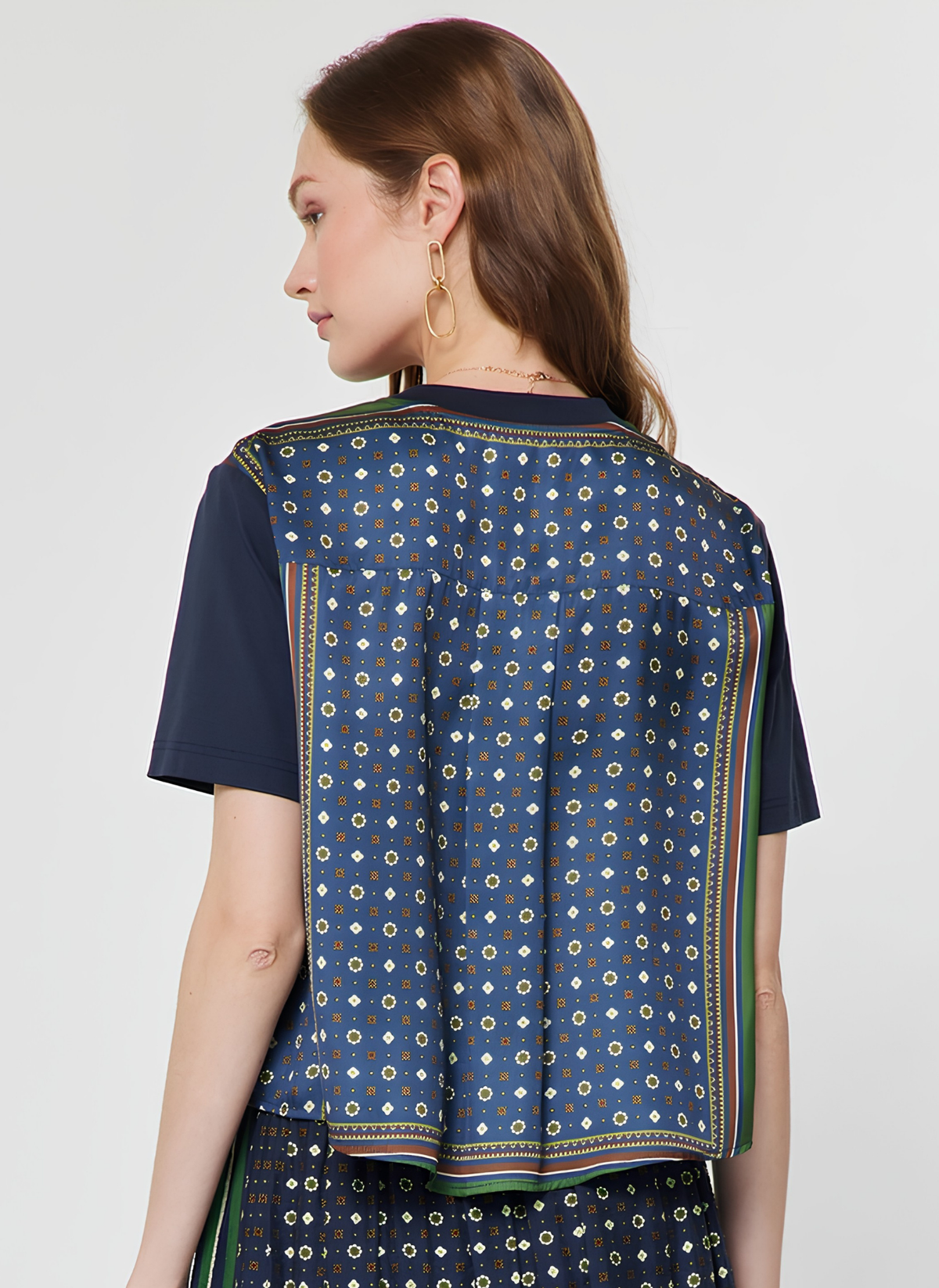 Mixed Media Bandana Printed Top