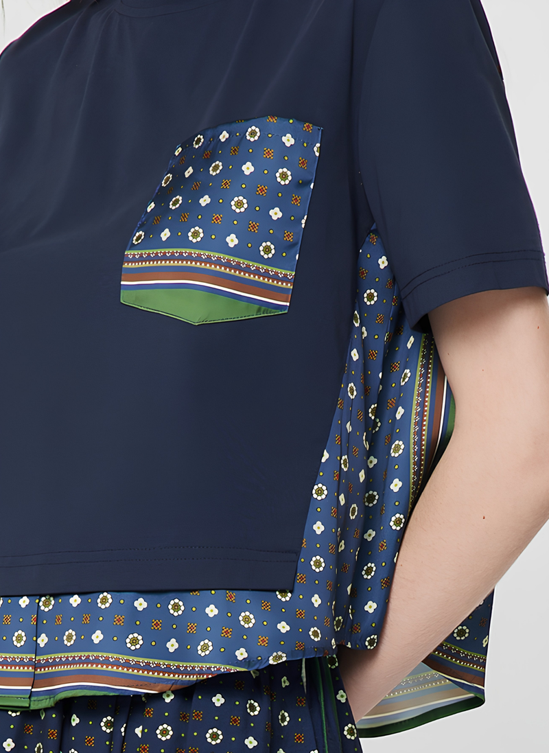 Mixed Media Bandana Printed Top