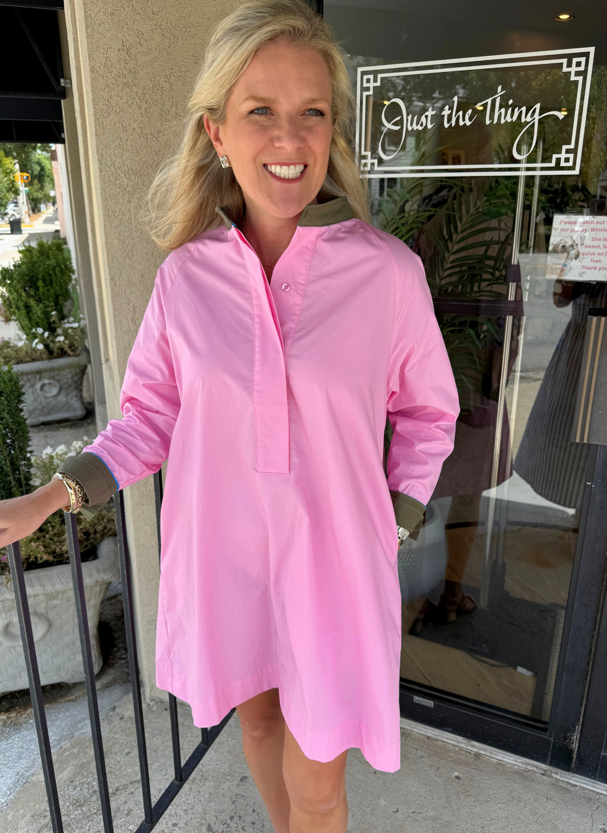Lola Dress - Pink + Olive