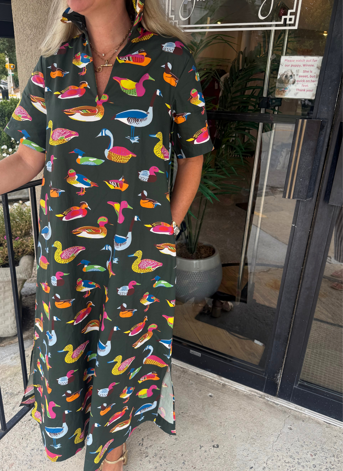 Georgia Duck Dress - Olive