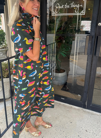 Georgia Duck Dress - Olive