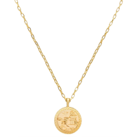 Blue Willow Plate Dainty Chain Necklace