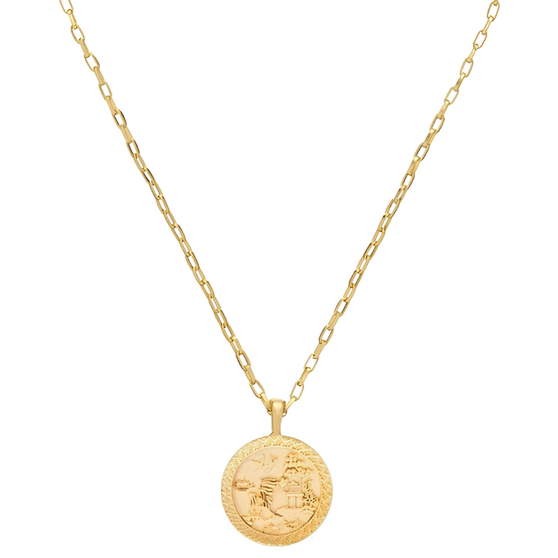 Blue Willow Plate Dainty Chain Necklace