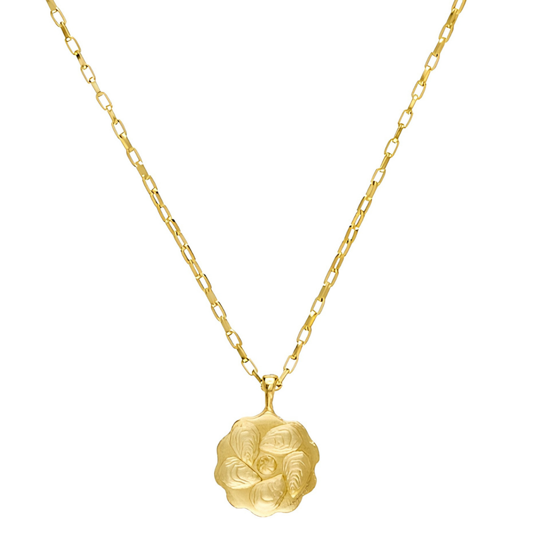 Oyster Plate Dainty Chain Necklace