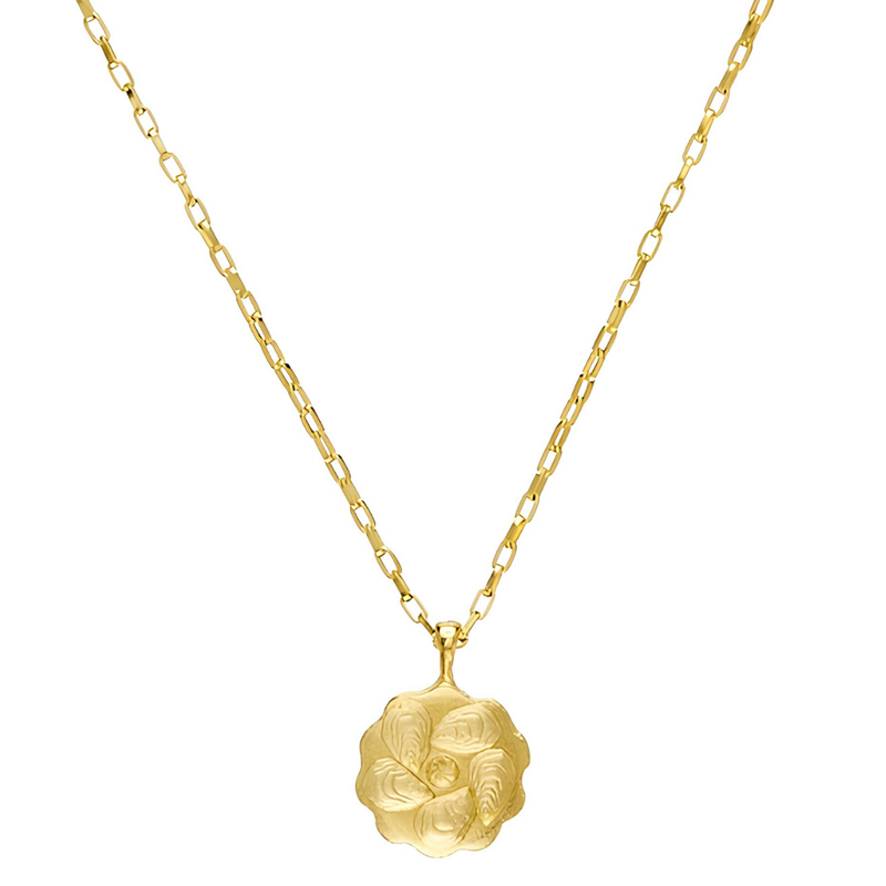 Oyster Plate Dainty Chain Necklace