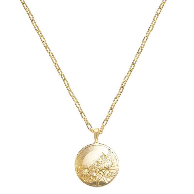 Tobacco Leaf Plate Dainty Chain Necklace