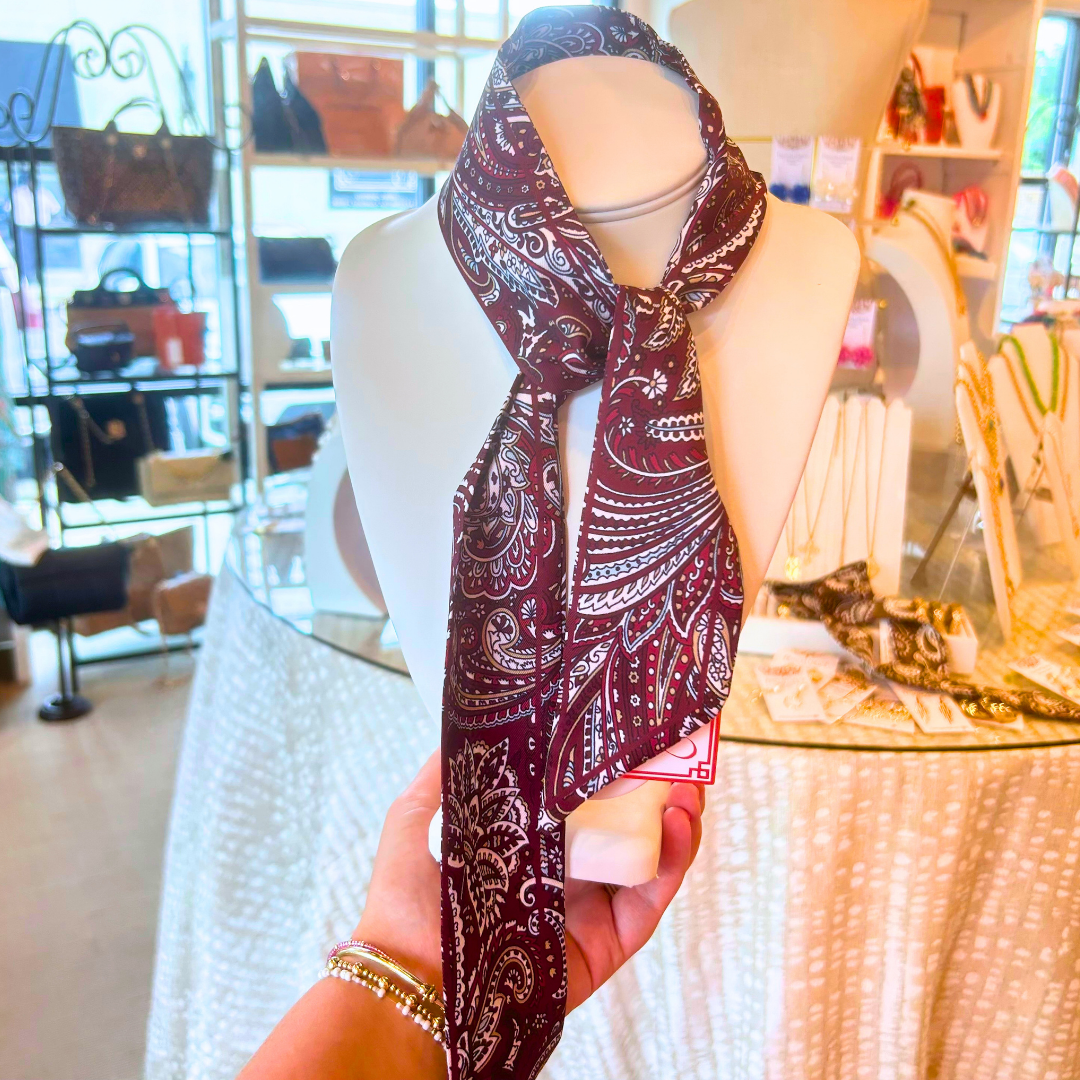 Floral Paisley Twilly Scarf
