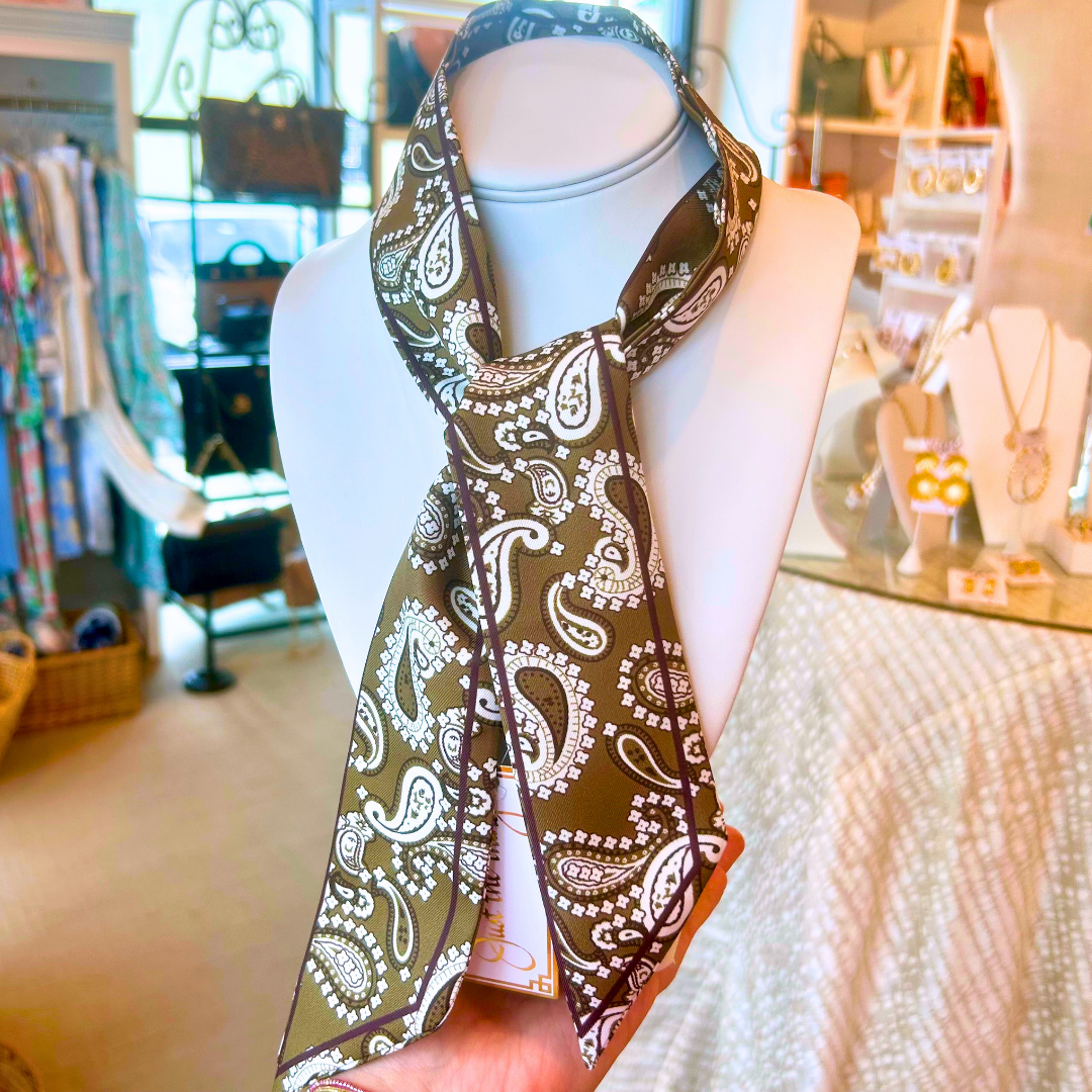 Silky Paisley Twilly Scarf