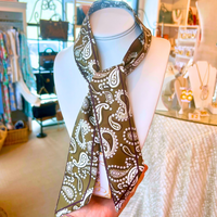 Silky Paisley Twilly Scarf